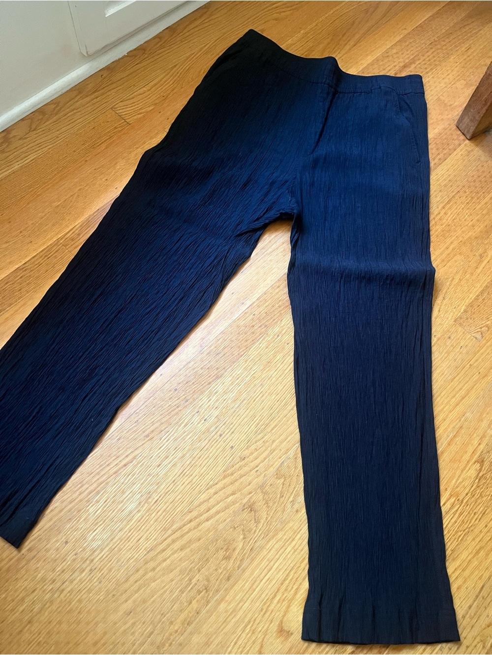 Madewell Black Ruched Straight-Leg Pants